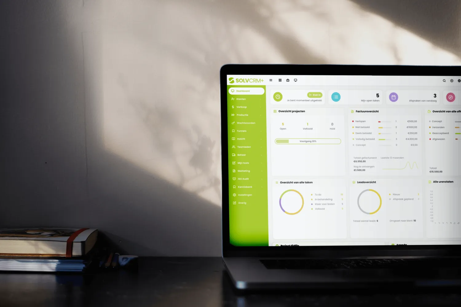 SolvCRM+ handelsorderoverzicht